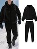 Men's Fleece Hooded Zip-up Jacket & Jogger Pants Set - Winter Warm Pullover Tracksuit For Casual & Sports (Black, Dark Grey, Khaki, Army Green)_viptrois.com