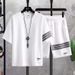 Men's Clothing Casual Suit Men's Summer Trendy Loose Large Size Youth Sports Shorts Short Sleeves Set Men_viptrois.com