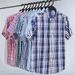 Men's Clothing Plus Size Specializes In Plus Size Summer Thin Short Sleeved Plaid Shirts In Various Colors For Fat People_viptrois.com