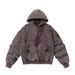 High Street Vintage Washed Fleece-Lined Hooded Jacket Men's Winter Thickened Cotton Coat Streetwear_viptrois.com
