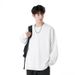 Heavyweight Pure Cotton Long Sleeve T-Shirt Men, Solid Color Loose Fit, Autumn And Winter 2024 Sweatshirt, Crew Neck,_viptrois.com