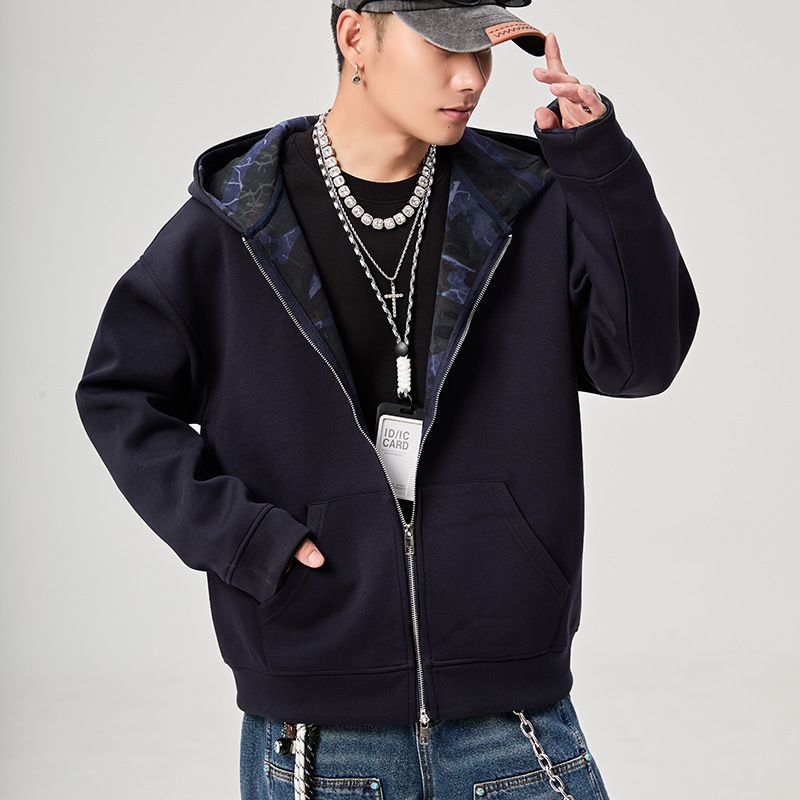 Men's Clothing New Fashion Trend Hooded Camouflage Lining Casual Loose Version Jacket For Men And Women, Wholesale Available_viptrois.com