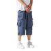 European Size Summer Seven-Point Youth Men's Pure Cotton Straight Casual Cargo Pants_viptrois.com