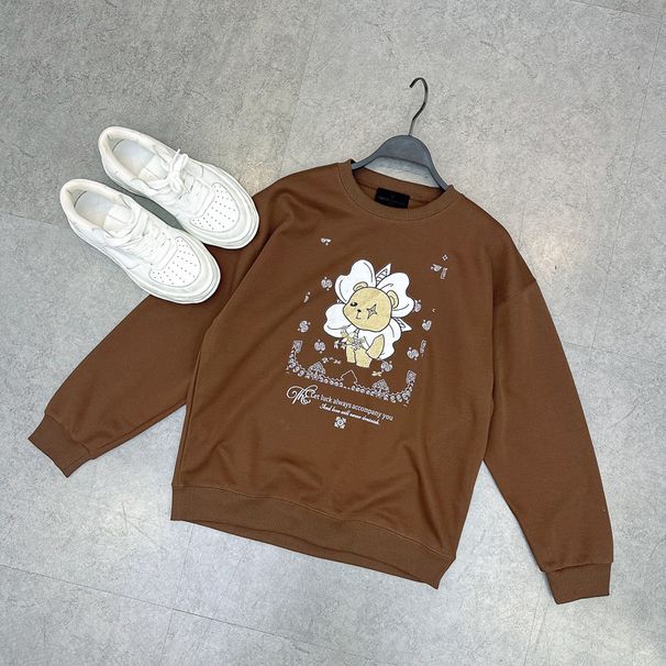 Men's Clothing Autumn And Winter Men's Crewneck Sweatshirt Cartoon Brown Pullover Sweatshirt Couple Fashion Sweatshirt Trendy B1cre3306_viptrois.com