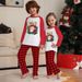 Christmas family pajamas home wear cartoon plaid print long sleeve holiday set_viptrois.com