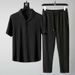Men's Premium Sportswear Set – Slim-Fit Short-Sleeve Top & Long Pants (M-4XL) | Lightweight & Breathable For Casual & Gym_viptrois.com
