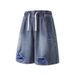 Men's Clothing New Retro Denim Shorts Washed Distressed Ripped Jeans Stylish And Rebellious_viptrois.com