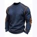 Cross-Border Foreign Trade New Hot Selling Long Sleeve Waffle Round Neck Top Sports Casual Men's T-Shirt_viptrois.com