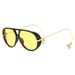 Aviator Sunglasses With Double Bridge - Oversized Metal Frame & UV400 Protection | Retro Orange Lens For Men & Women_viptrois.com