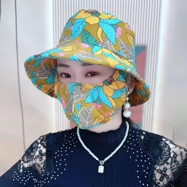 New Style Mask Integrated Face Full Tea Picking Hat Summer Sun Wind Neck Protection Outdoor Trend_viptrois.com