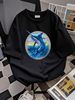 Men's Jumping Blue Marlin Sport Fishing Saltwater Fish Fisher Reel It Boat Lure Catch Ocean Vacation Crewneck T-Shirt Casual Stretched Homme_viptrois.com