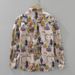 Cartoon Trendy Printed Long Sleeved Shirt, New Versatile Artistic Casual Loose Top For Men's Wear_viptrois.com