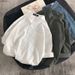 Men's Clothing Spring And Summer Five Quarter Sleeves Mid Sleeve Shirt Handsome Loose Shirt Feeling Three Quarter Sleeves_viptrois.com