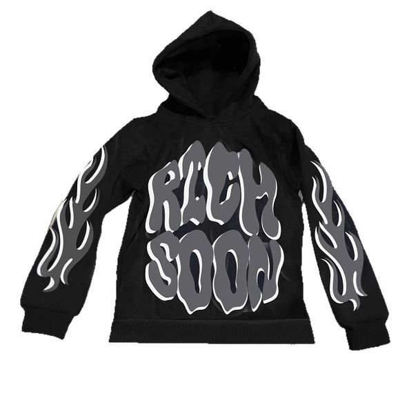 Men's Clothing Autumn And Winter Street Trend Letter Printing Casual Men And Women Loose Hooded Sweatshirt_viptrois.com