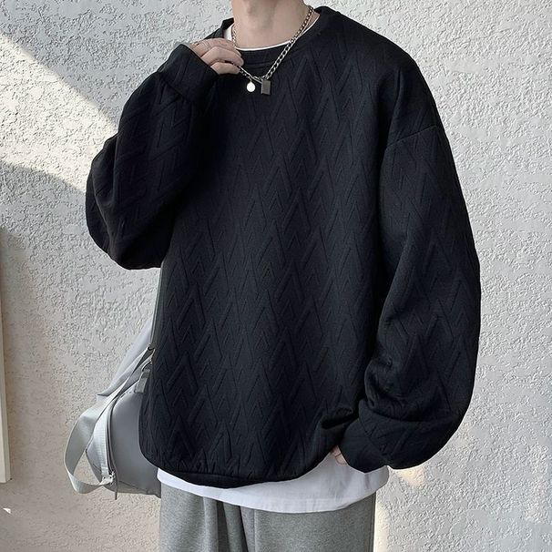 Men's Baroque Print Heavyweight Sweatshirt – Oversized Fit, No Hood, Unique Artistic Design, Unisex Pullover_viptrois.com