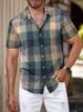 Summer New Plaid Shirt Men's Short Sleeved Fashionable Youth Casual Men's Short Sleeved Shirt_viptrois.com