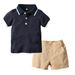 Ins Summer Boys Short Sleeved Polo Shirt Breathable Lapel Top Trendy Children's Shorts Casual Suit Set_viptrois.com
