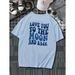 Camiseta Cómoda Con Estampado Patrón 'Love You To The Moon And Back', Camiseta Gráfica Verano Al Aire Libre Ropa De_viptrois.com