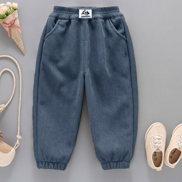 Kid's Clothing Boys' Pants One Piece Velvet Autumn And Winter New Children's Velvet Thickened Winter Clothes Corduroy Internet Celebrity Street Trend_viptrois.com
