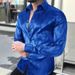 Men's Clothing Fashion Print Abstract Long Sleeved Thin Slightly Elastic Shirts_viptrois.com
