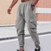 Men's Casual Cargo Pants With Jacquard Check Pattern - Multi-Pocket Workwear Trousers For Spring & Autumn - Loose Fit_viptrois.com