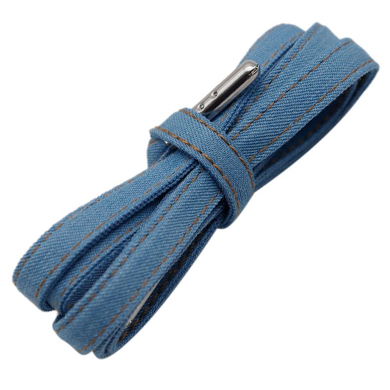 LACES Black Blue Flat Retro Chic Polyester Denim Shoes With Metal LACES Headband_viptrois.com