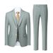 Men's Clothing Light Green Casual Studio Photo Shooting Slim Suit Three Piece Suit_viptrois.com