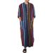 Men's Clothing spring and summer new Middle Eastern clothing long sleeved one piece Arabic menswear striped print Muslim men's robe_viptrois.com