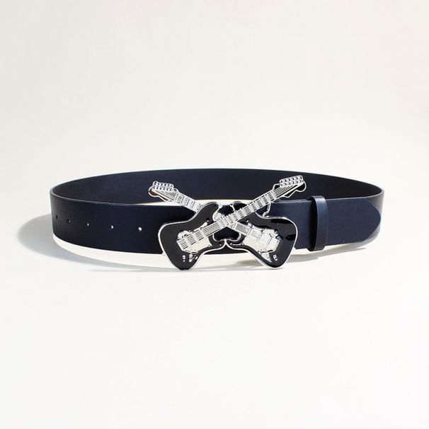 Women's Jeans Belt - Adjustable Guitar Buckle | Casual & Stylish Waistband For Pants & Skirts (28-40 Inch, Black/Brown)_viptrois.com