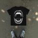 Men's Clothing Fashion Round Neck Street Contrast Color T Shirt Short Sleeves Exaggerated Big Mouth Print_viptrois.com