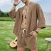 Men's Clothing Casual Shirt And Shorts Two Piece Suit New Loose Three Quarter Sleeve Shirt Men's Slim Casual Shorts Men_viptrois.com