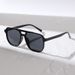 Fashionable Simple Square Frame UV Protection Internet Celebrity Double Bridge Rivet Pilot Sunglasses_viptrois.com