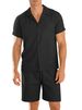 Men's Casual Button-Up Short Sleeve Shirt & Drawstring Shorts Set – Breathable Summer Beach & Office Wear (Lightweight Travel Outfit)_viptrois.com