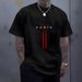 Summer Casual Loose Fit Crew Neck T-Shirt for Men Short Sleeve Parisian Alphabet Print Top_viptrois.com