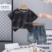 Male 2025 New Baby With Diamond English Short Sleeve Cute Casual Thin Summer Set_viptrois.com
