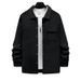 Men's Retro Jacquard Knit Collar Shirt Jacket - Lightweight Casual Blazer For Spring & Autumn (White, Black, Khaki, Light Gray, Iron Gray)_viptrois.com