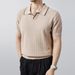 Summer Men's Breathable Polo Shirt – Lightweight & Color-Blocked Knit Top (M-3XL, Moisture-Wicking, Relaxed Fit, Machine Washable)_viptrois.com