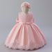Infant And Young Children's Dress Lace Color Matching Baby One Year Old Dress Bow Clothing Manufacturer_viptrois.com