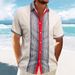 2025 Summer New Men's Waffle Texture Casual Turn-down Collar 3D Printed Button Short Sleeve Shirt For Men_viptrois.com