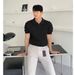 Men's Clothing Summer Men's Knitted Short Sleeved Polo Shirt Slim Pure Color Ice Silk Lapel T Shirt_viptrois.com