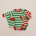 Christmas children's baby children's long sleeve striped festive suit_viptrois.com