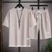 Men's Clothing Men's Two Piece Suit Couple Loose Large Size Five Point Pants Outdoor Casual_viptrois.com