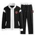 Men's Clothing Men's Spring And Autumn New Patchwork Contrast Color Jacket Trendy Casual Sports Suit Two Piece Set Color Tiger Head Style_viptrois.com