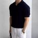 Men's Clothing Mercerized Cotton Ice Silk Polo Shirt Breathable Hollow Short Sleeved Sweatshirt Lapel Mesh Tight Sleeve Knitted T Shirt_viptrois.com