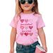 Kids’ Clothing INS Girls Love Pattern Printed Round Neck Short Sleeved T Shirt Casual Fashion Summer Wear Suitable For 1 8 Years Old_viptrois.com