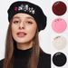 New Autumn Winter Women Woolen Painter Korean Version Versatile Rhinestone Beret Fashion Octagonal Trendy Hat_viptrois.com