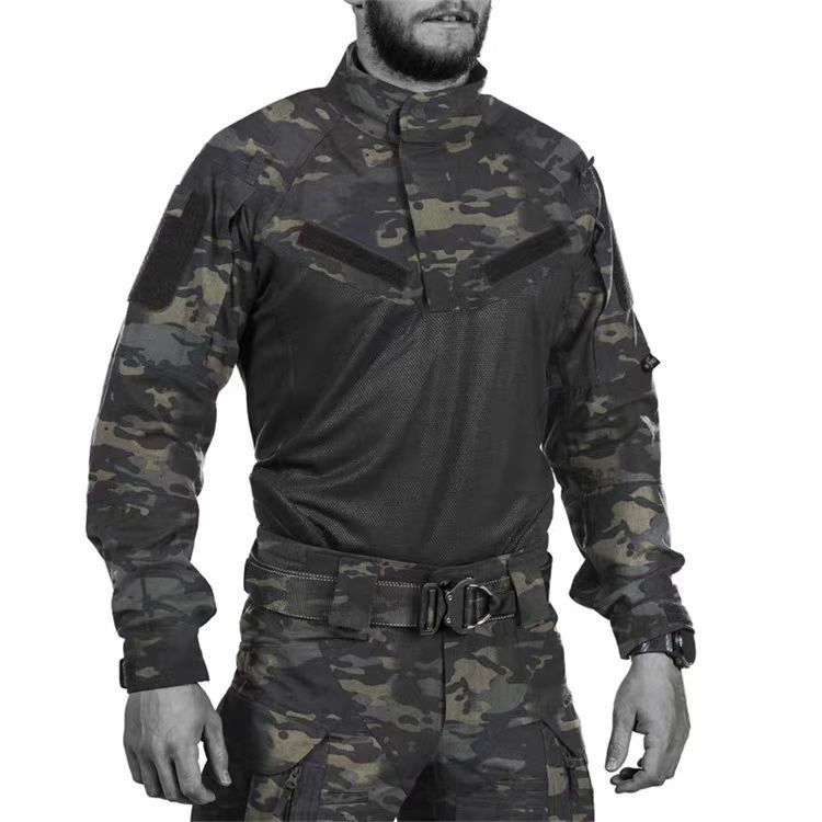 Men's Clothing Frog Suit Spring And Autumn Stand Up Collar Long Sleeved Camouflage Outdoor Training Suit Men's Multi Pocket CS Instructor Uniform_viptrois.com