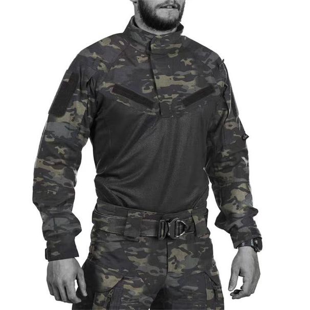 Men's Clothing Frog Suit Spring And Autumn Stand Up Collar Long Sleeved Camouflage Outdoor Training Suit Men's Multi Pocket CS Instructor Uniform_viptrois.com