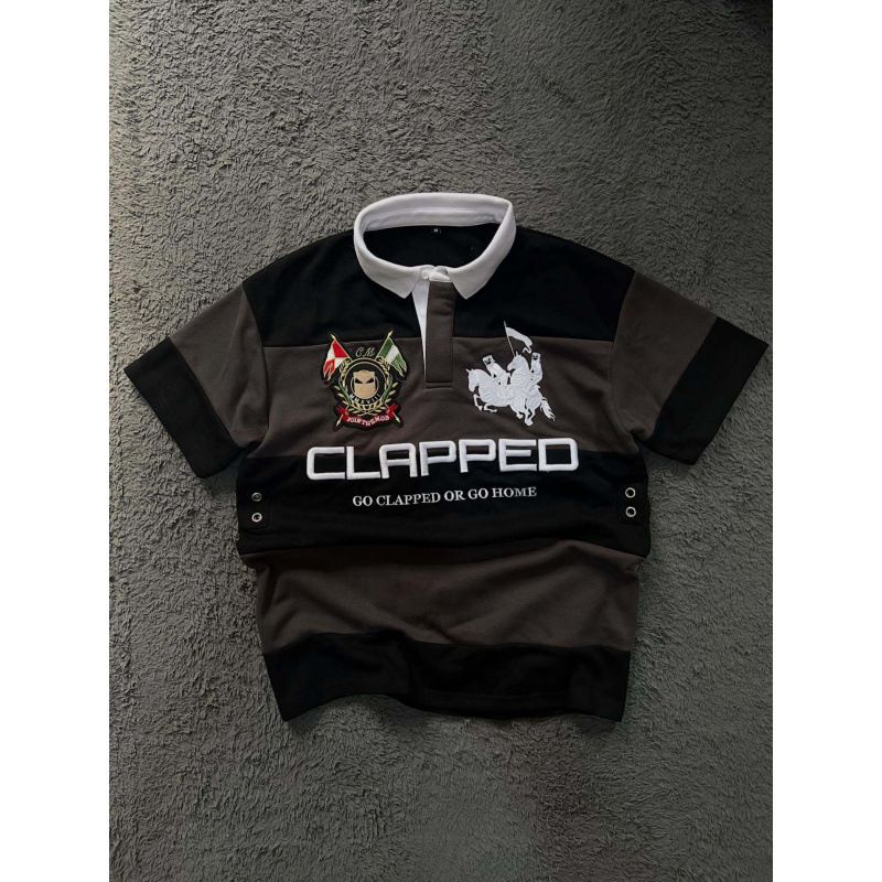 Men's Retro Polo Shirt Summer Season Loose Fit Short Sleeve High Street Fashion Letter Stripe Design_viptrois.com