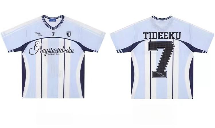 American-style Sports V-neck Jersey Short-sleeve T-shirt For Men And Women, Loose Hip-hop T-shirt_viptrois.com
